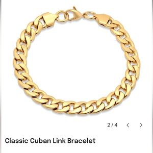 Stainless Steel SteelTime Chain Gold-tone Classic Cuban Link Bracelet